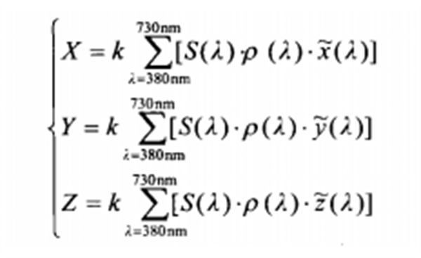 三刺激值计算公式