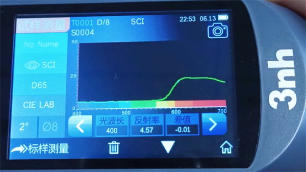 YS6060分光测色仪测量五金件的颜色 (4)